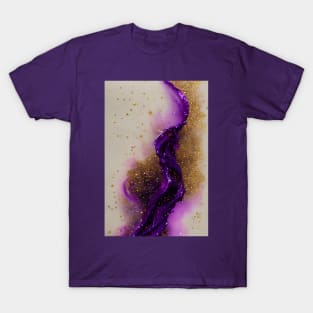 Purple & Gold Liquid Glitter 02 T-Shirt